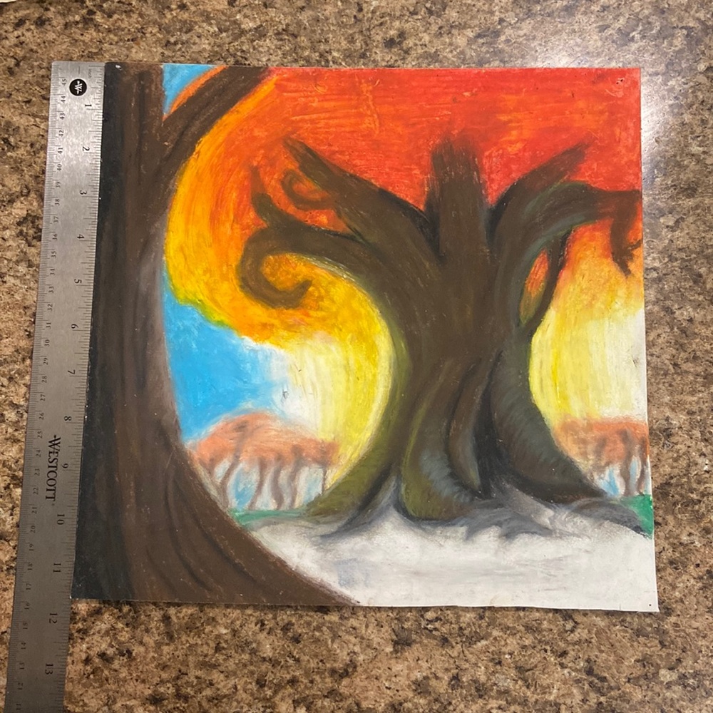Oil pastel paining